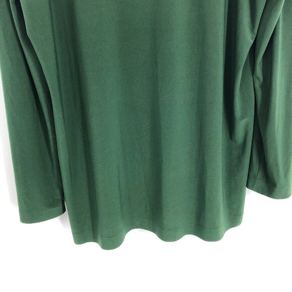 Norma Kamali Forest Green Long Sleeve Boat Neck Raw Hem Blouse XS - Picture 12 of 14